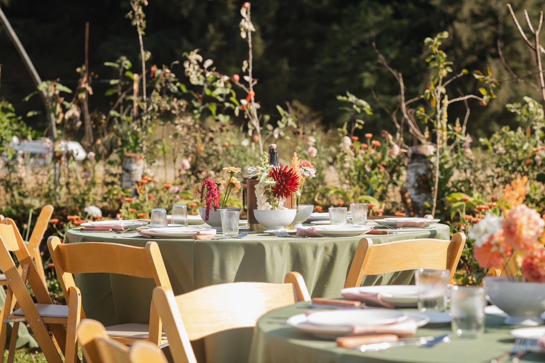 Brown Round Tablecloth