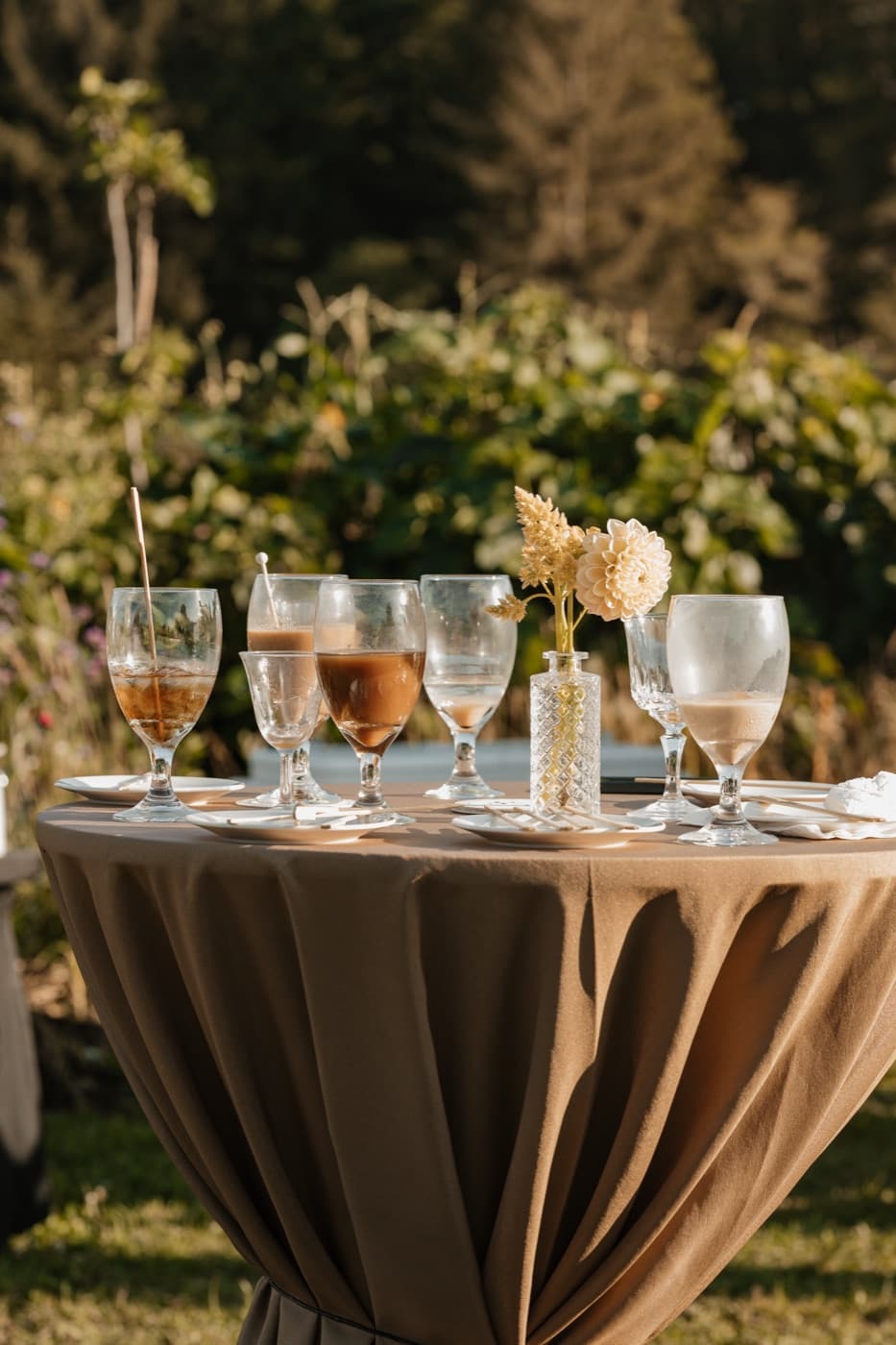 Brown Round Tablecloth